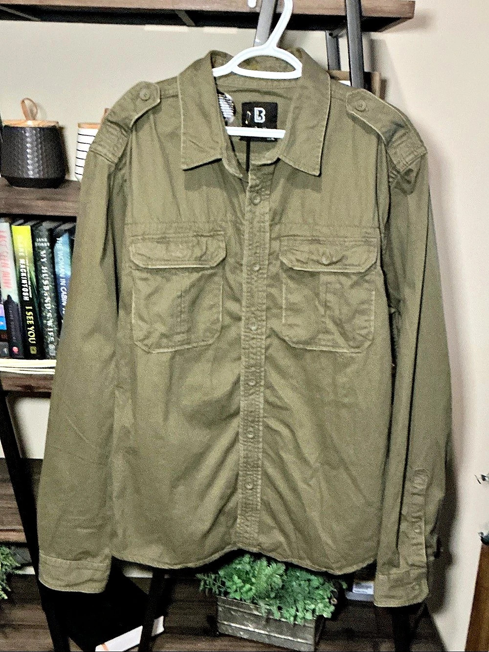 Brandit Vintage Shirt Long Sleeve Olive Long Sleeve Shirt Size XL NWT